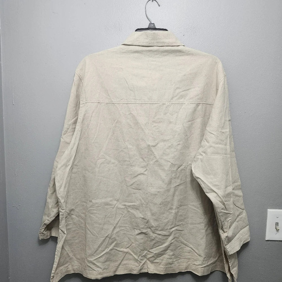 C.S.T. studio women's button-up shirt blouse shacket size 24 linen blen… - Picture 7 of 8